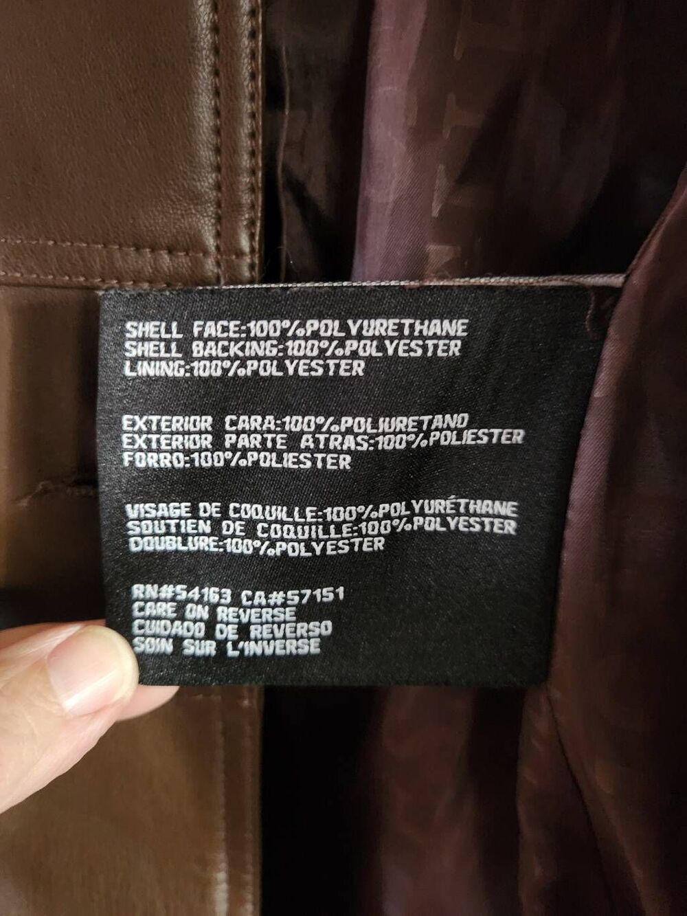 Guess Medium Faux Leather Belted Trench Coat in chocolate brown (R) - Picture 10 of 11